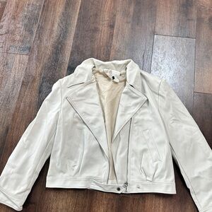 Amazon Women's Off-White Leather Jacket